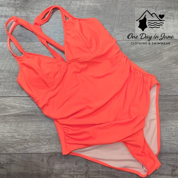 Cupshe V Neck Tie Back One Piece Swimsuit Size XL - Picture 1 of 5